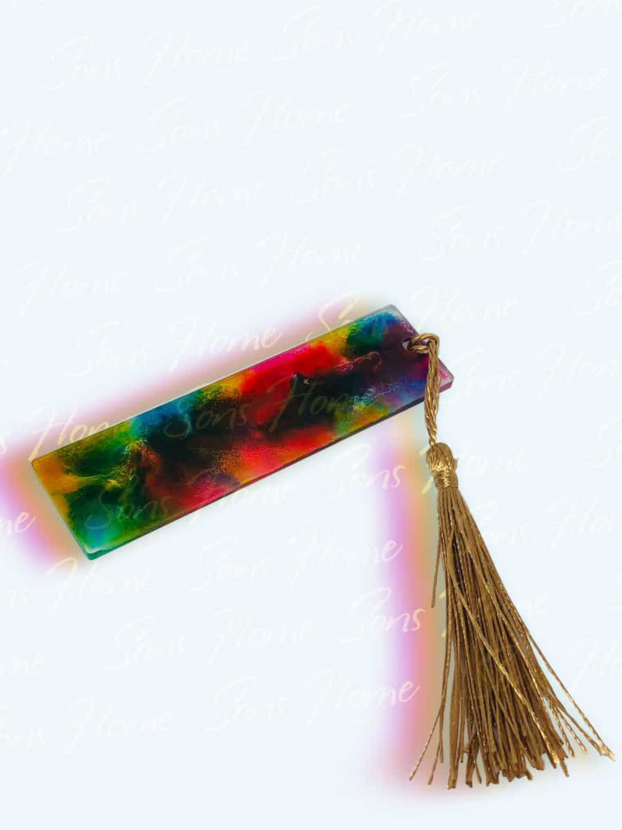 Rainbow Alcohol Ink Bookmark - Sons Home Product Image